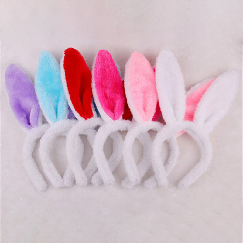 Cute Fluffy Rabbit Ears Hairbands For Women Halloween Easter Anime Cosplay Hair Band Headwear Female Bunny Hair Accessories 2021