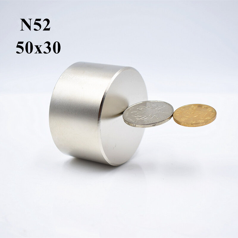 Неодимовый магнит N52 50x30 мм, сильный Круглый магнит NdFeB, редкоземельный магнит, большой магнит для постоянного поиска