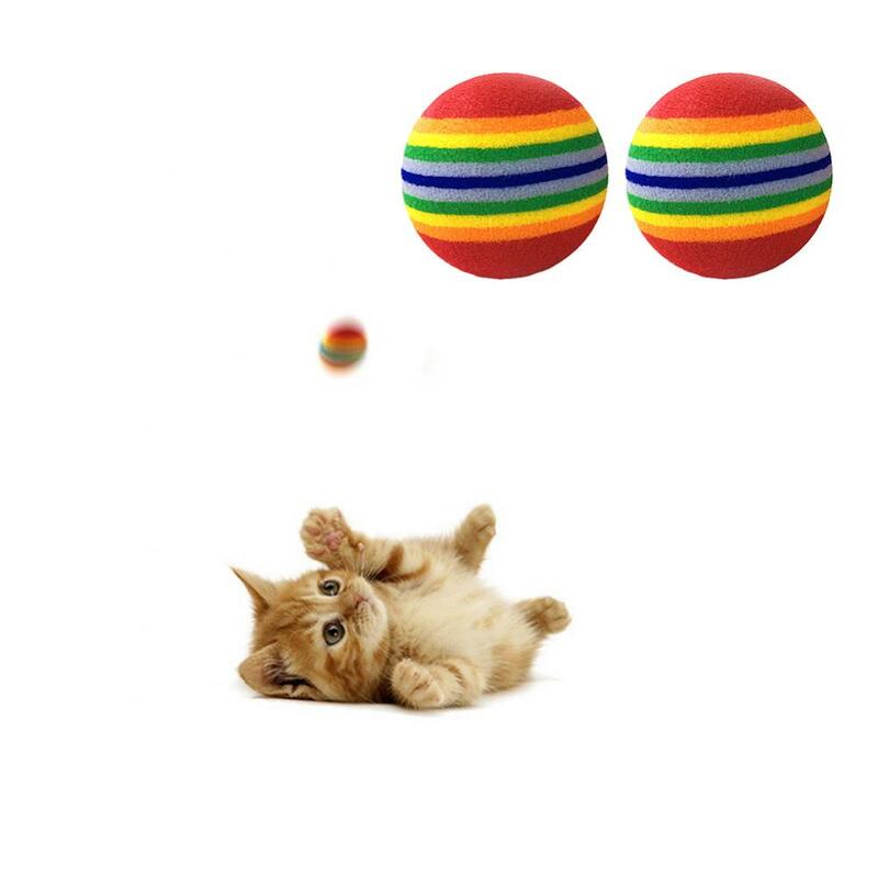 لعبة القط الملونة الكرة التفاعلية القط اللعب اللعب مضغ حشرجة الموت خدش رغوة الطبيعية الكرة التدريب مستلزمات الحيوانات الأليفة