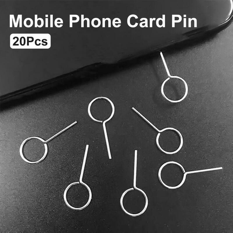 20 Stuks Sim Kaart Remover Anti-Verloren Brede Compatibele Ronde Mobiele Telefoons Sim Kaart Pin Voor Tablet Sim Kaarten Adapters