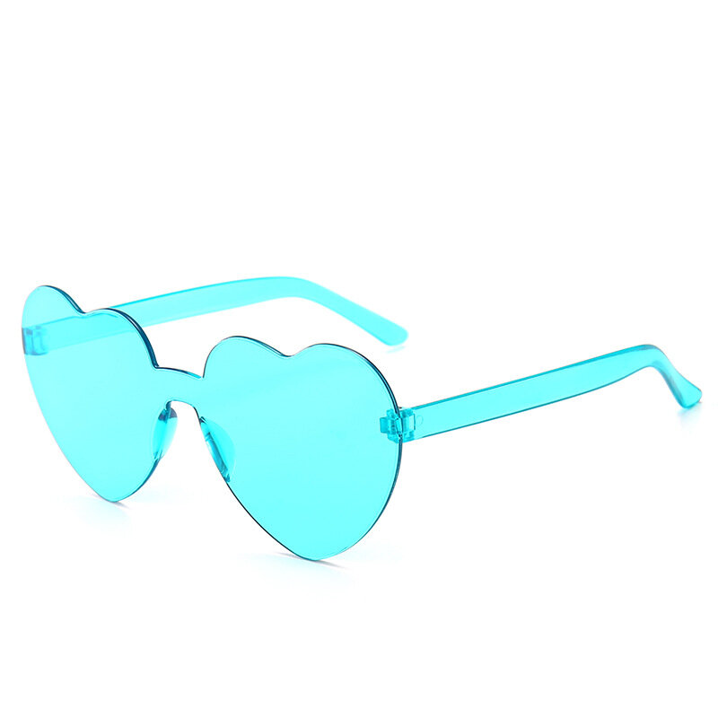 Женские винтажные солнцезащитные очки, роскошные розовые, черные, красные солнцезащитные очки без оправы с сердечками в стиле ретро, UV400