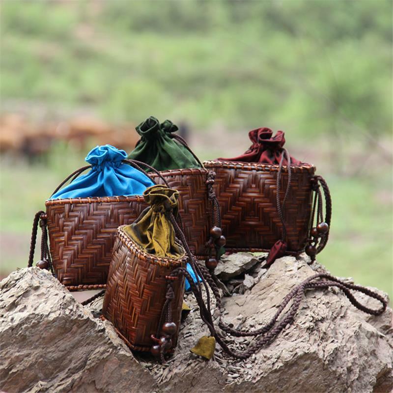 17x13 см, тайская плетеная бамбуковая сумка ручной работы, декоративный мини-пакет, чайный набор, женская сумка-мессенджер a6102