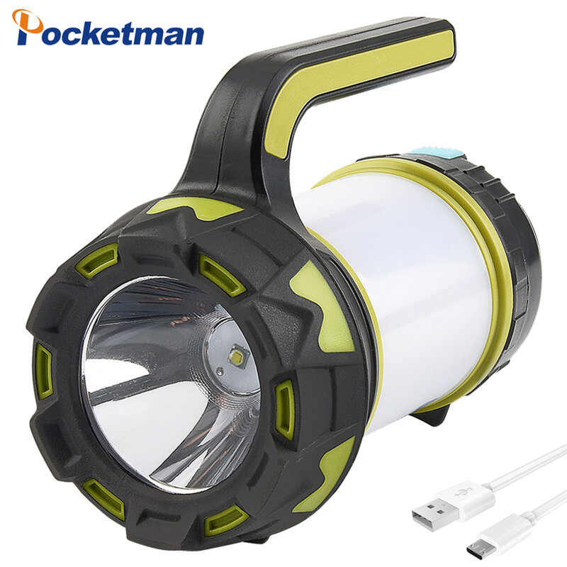 Lanterna da campeggio LED lampada da campeggio torcia ricaricabile USB faretto dimmerabile faro da lavoro luce di emergenza impermeabile