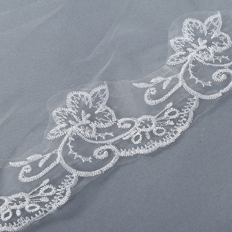 Bridal Veil 1.5/2.5/5M Wedding Accessories Hair Accessories Bride Hair Decoration1 Layer Lace Without Comb