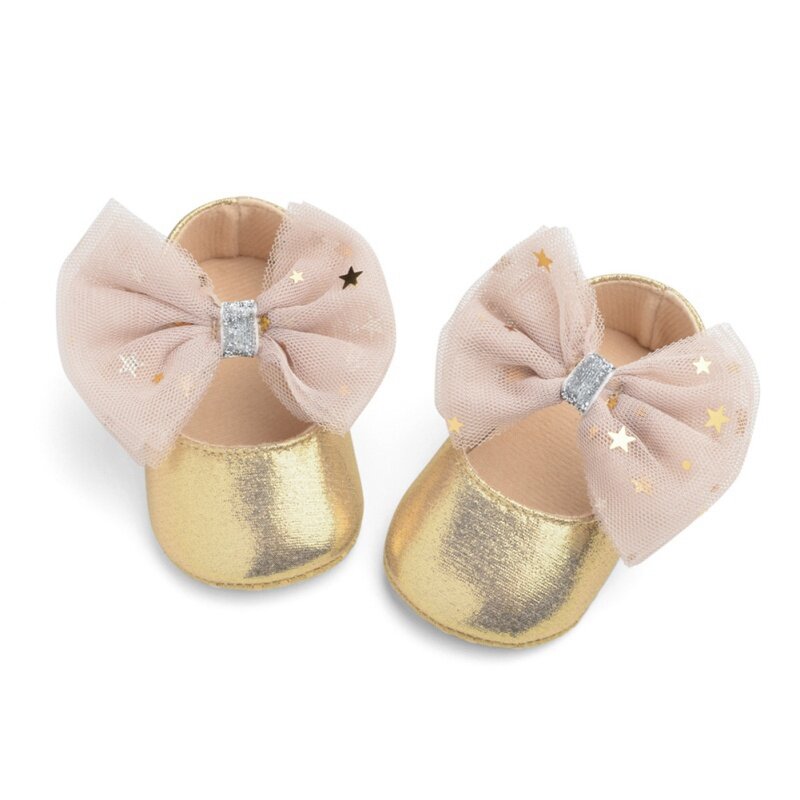 Sapatos para meninas recém-nascidas, calçados de princesa para bebês, com laço grande, 2021