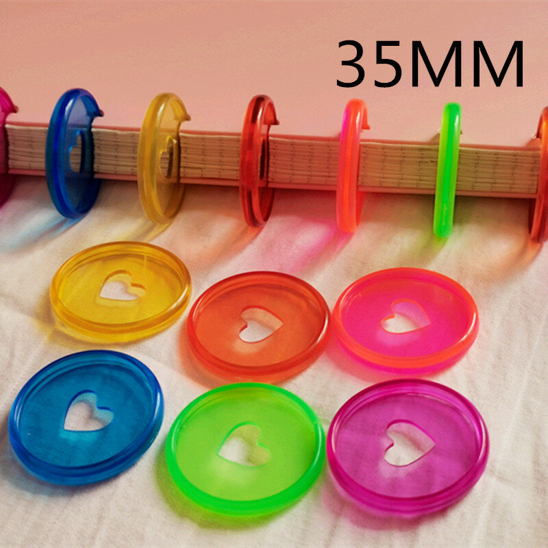 30PCS35MM Nhựa Liên Kết Vòng Tình Yêu Mẫu Trong Suốt Màu Jelly Rời Lá Ràng Buộc Khóa Ràng Buộc Kẹp Vòng