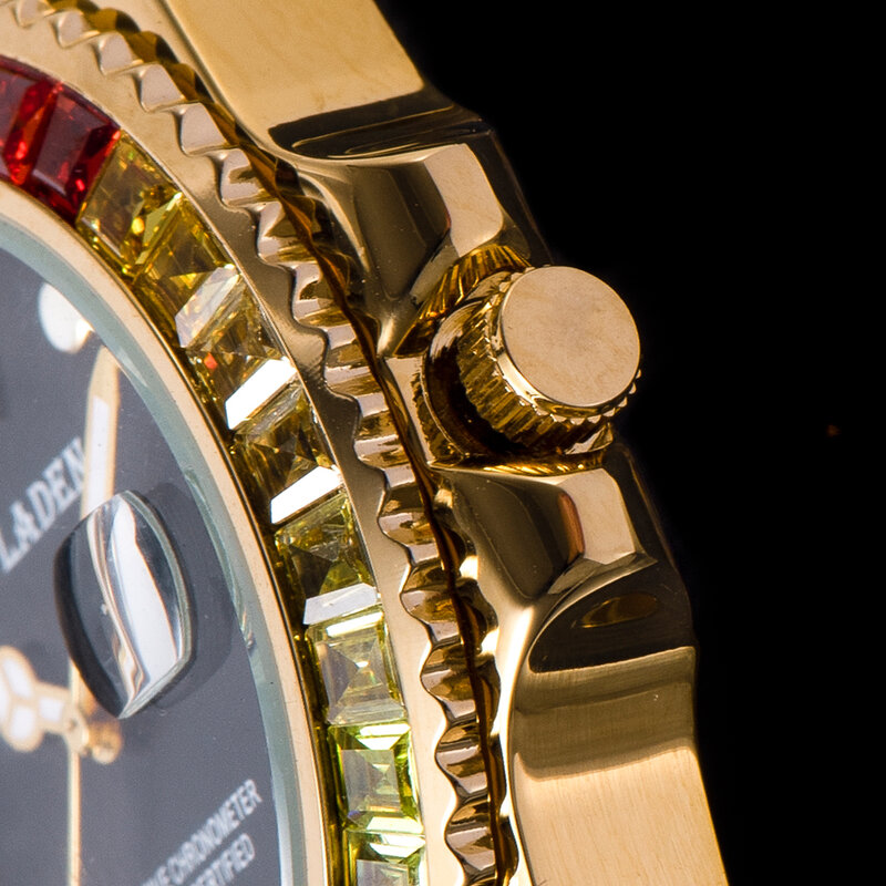 Relógio para homem luxo casual quartzo relógios masculinos ouro aço inoxidável relogio masculino à prova diced água gelo fora diamante relógio de pulso