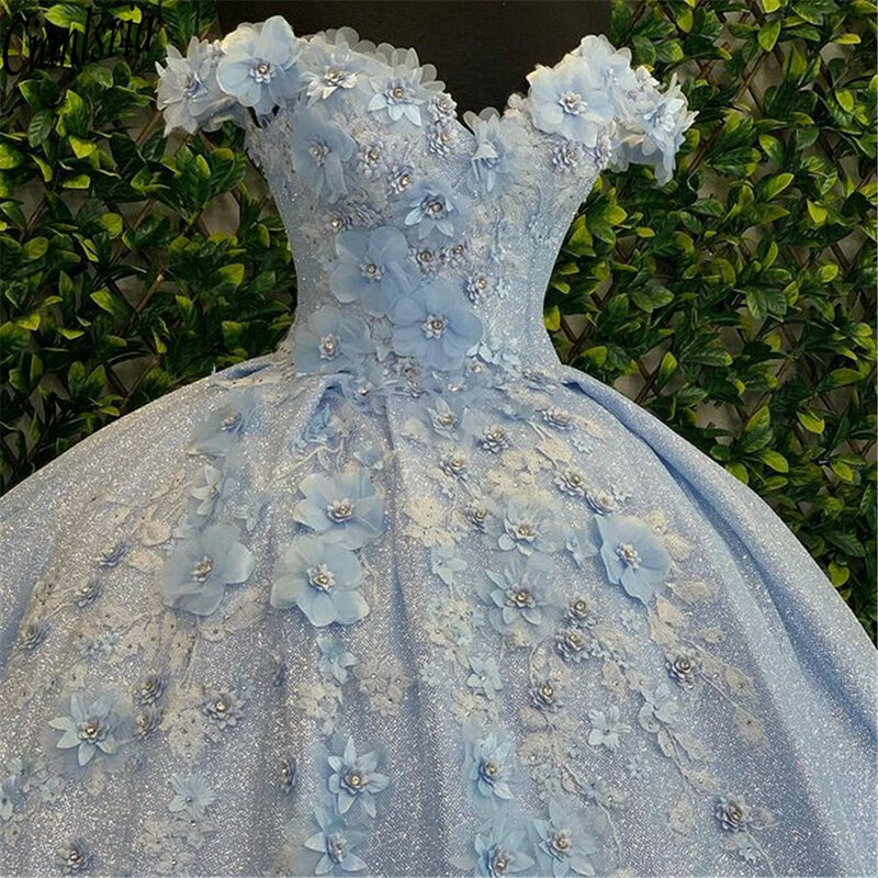 Bling cekiny słodkie 16 Quinceanera sukienki z 3D aplikacja z koralików gorset do sukienki Vestidos De 15 Anos Masquerade