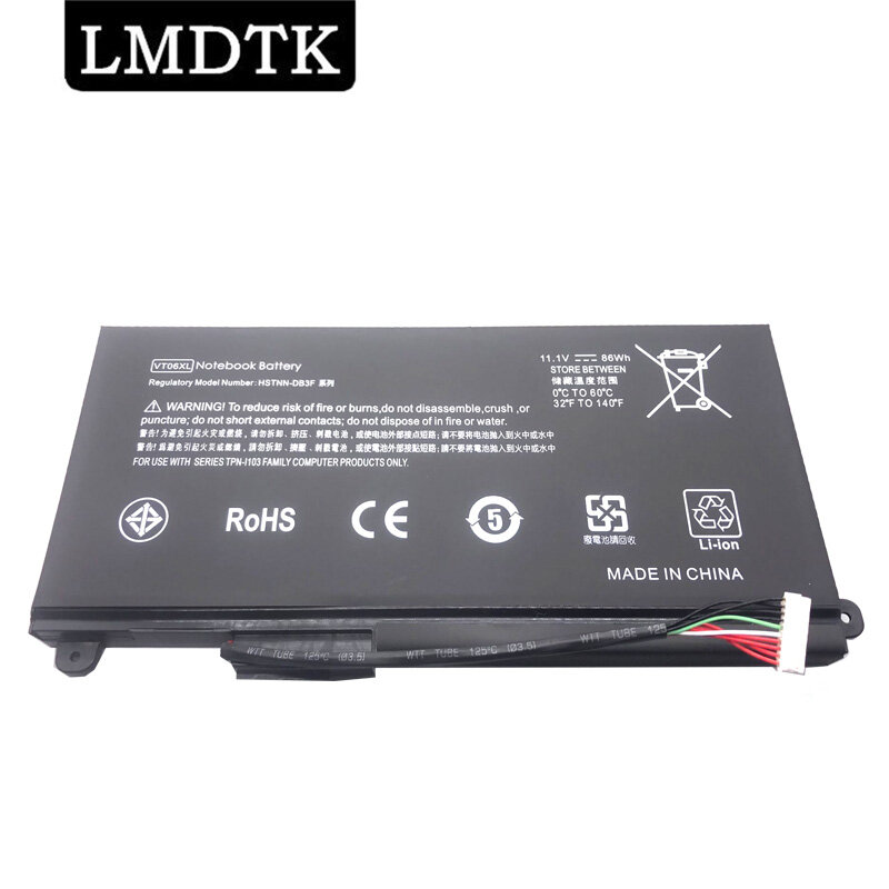 LMDTK-VT06XL Bateria do portátil para HP Envy 17-3000 17T-3000 17-3000EG 17-3001ED 17-3080EZ 17-3002EF HSTNN-IB3F TPN-I103, Novo
