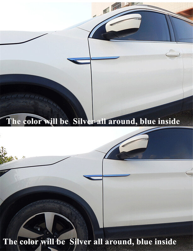 4 قطعة سيارة العالمي الجانب الجسم الحاجز غطاء الكسوة ديكور مرآة تلميع المقاوم للصدأ