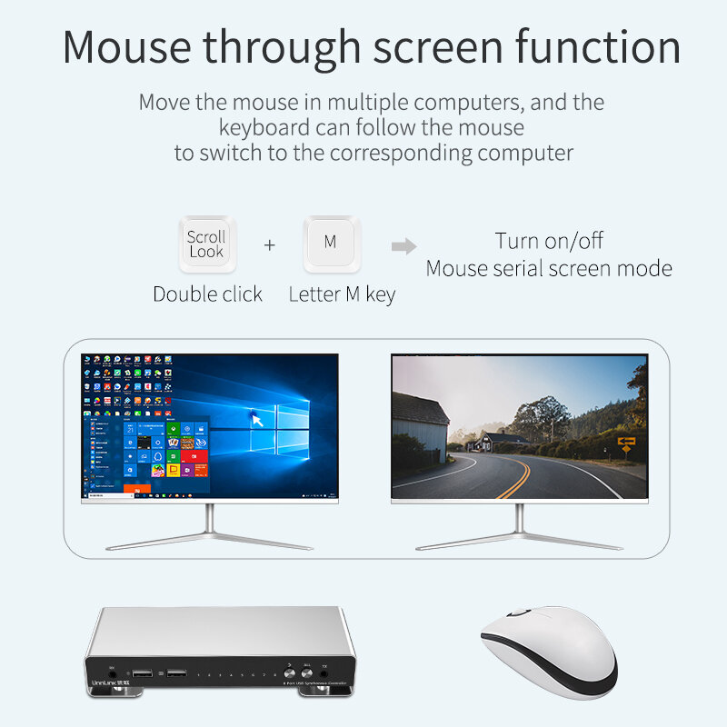 Scollega il Controller sincrono USB a 8 porte USB KM 1 Set di controllo Mouse tastiera 8 pezzi/computer/laptop/tavoli per Workstation