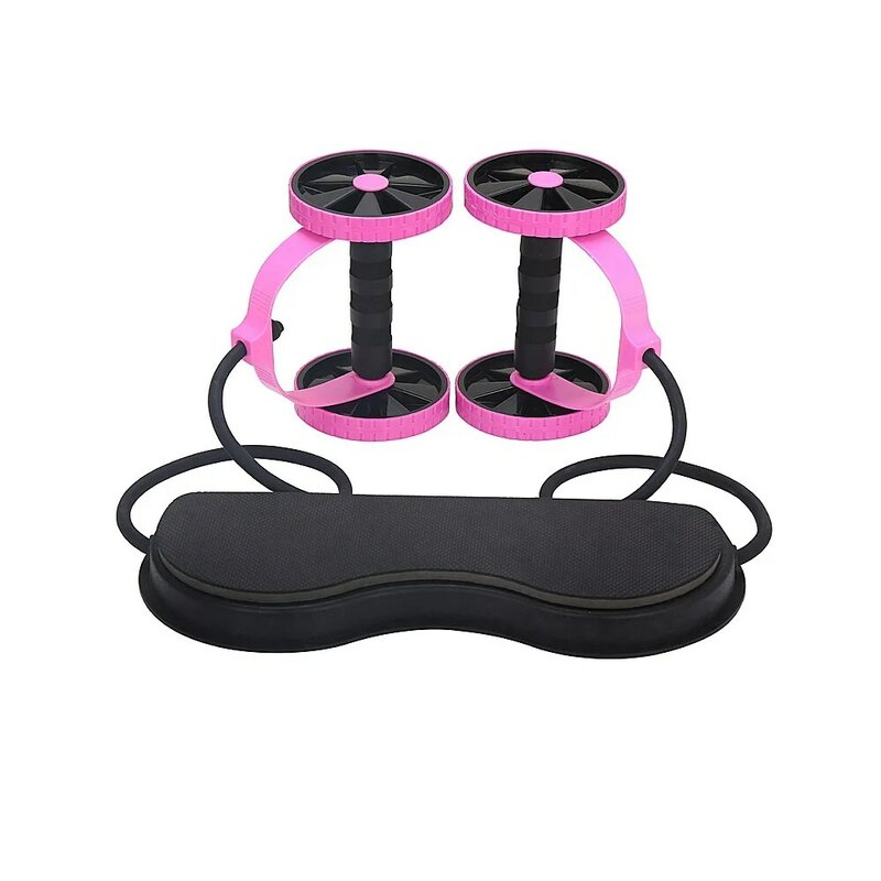 Women Ab Roller Double Wheel Resistance Band Exercise Fitness Men Abdomen Arm Workout Equipment Waist Trainers Easy-use Core