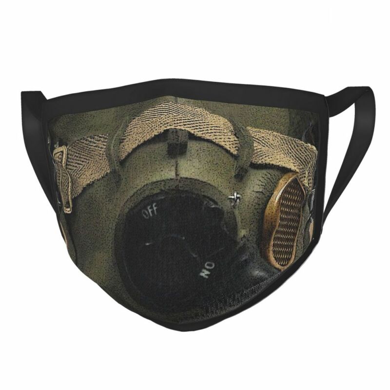 Wieder verwendbare Gesichts maske des Piloten mit Sauerstoff druck Luft kämpfer Helm Armee Anti-Dunst-Maske Schutz maske Atemschutz maske Mund muffel
