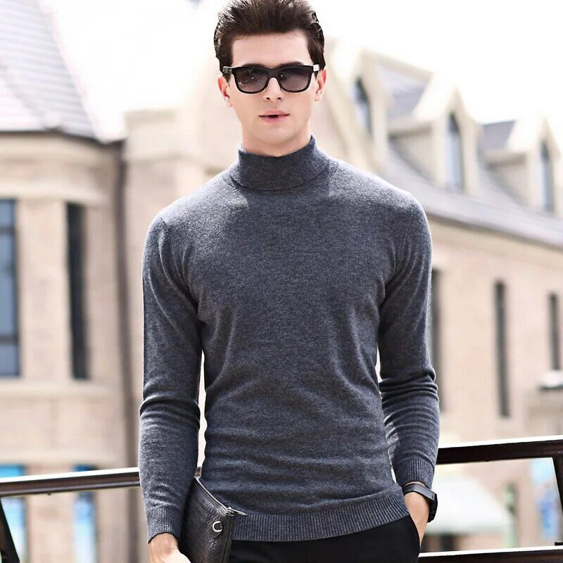 Новинка от бренда MRMT, Осень-зима 2024, мужской свитер с высоким воротником, вязаный свитер для молодых людей с длинными рукавами