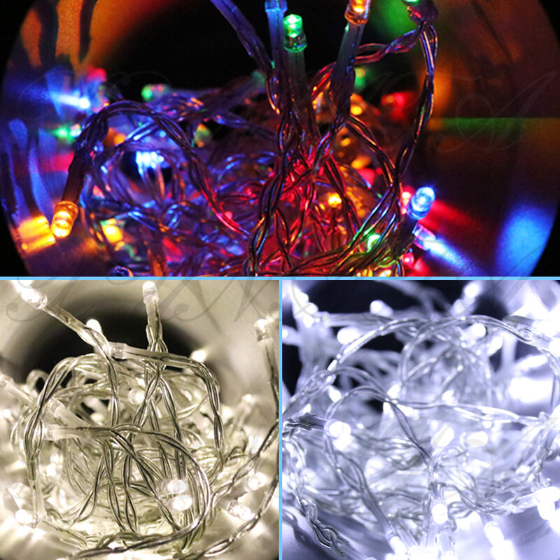 Guirnalda de luces LED con Control remoto, lámpara RGB para exteriores, fiesta, boda, decoración de Navidad, 2m, 10m, 100m, cc 5V, 12V, batería/alimentación USB