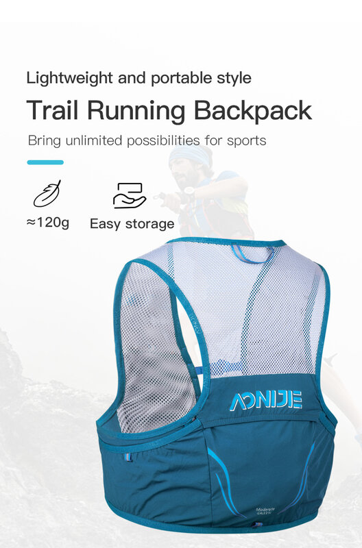 AONIJIE C932S 2.5L Portable Hydration Pack Running Backpack Rucksack Bag Vest Harness For Hiking Camping Marathon Race Climbing