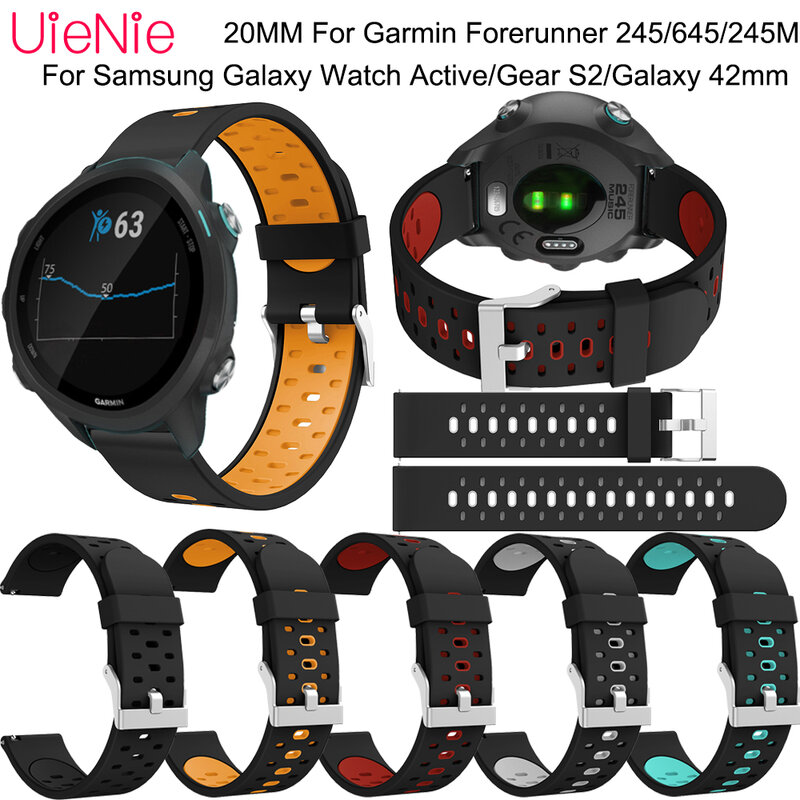 20mm strap For Garmin Forerunner 245/645/245M frontier/Classic band For Samsung Galaxy Watch Active/Gear S2/Galaxy 42mm bracelet