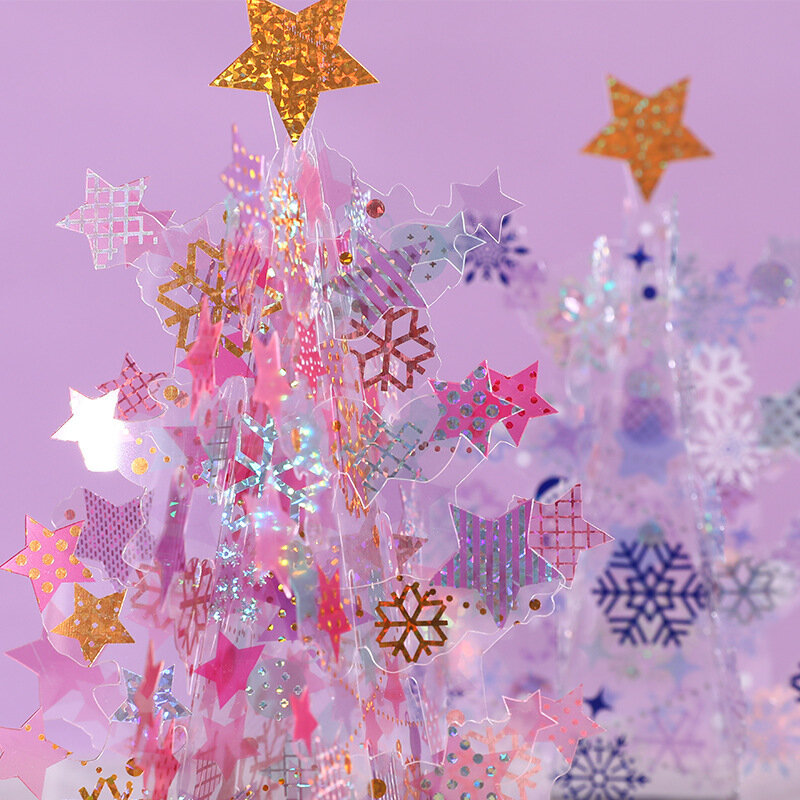 Árbol de Navidad de papel DIY para niños, decoración navideña 3D, regalo de Año Nuevo, adorno de Papá Noel, ZK20, 2021