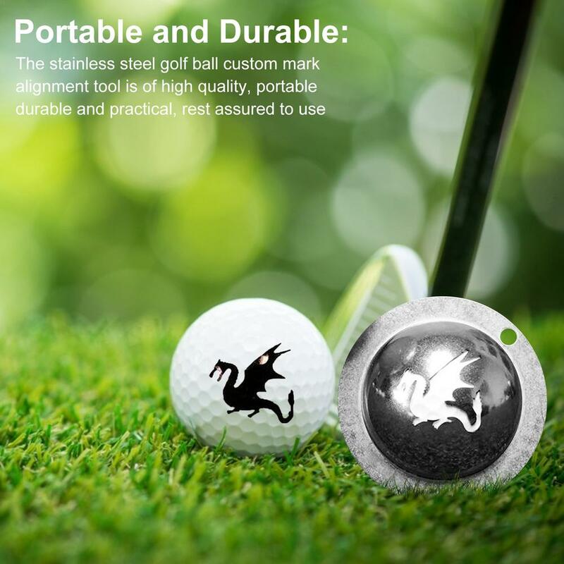 Estêncil para marcação de bola de golfe, ferramentas diy, duráveis, de aço inoxidável, vários estilos