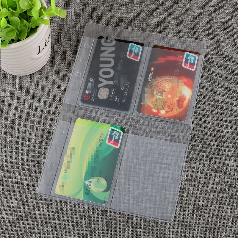 Bolsas de información transparentes de 6 agujeros, bolsas gruesas de almacenamiento de hojas sueltas para tarjetas, accesorios de hojas sueltas para manualidades, A5 / A6/B7, 10 piezas