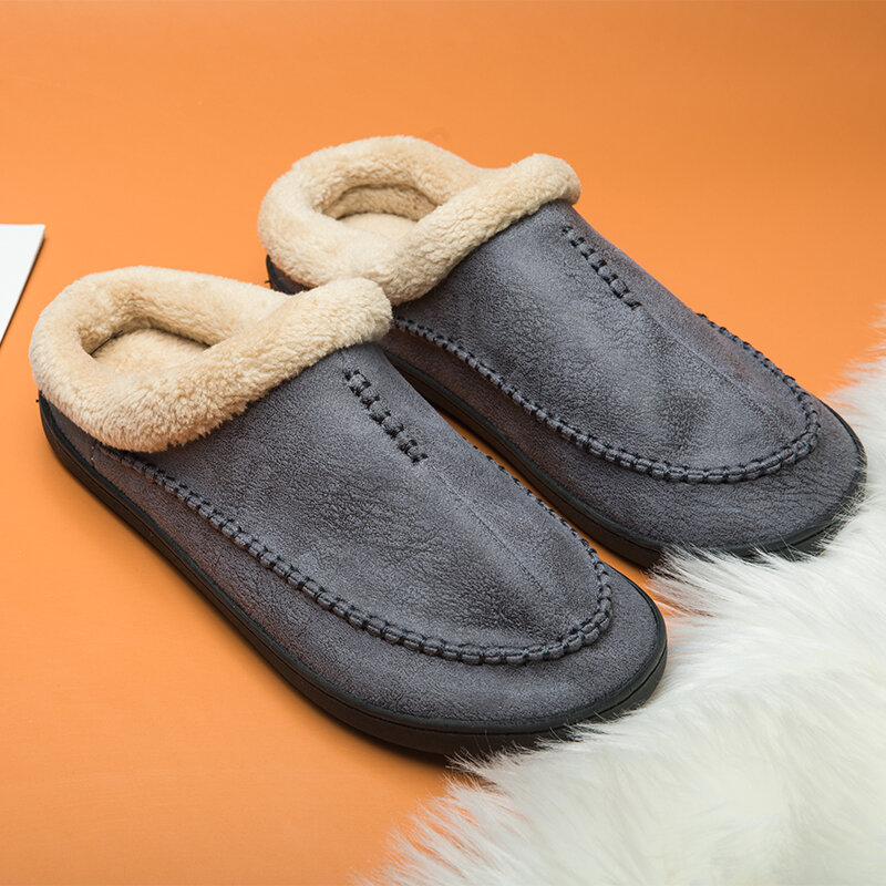 Nieuwe Mannen Slippers Winter Big Size 4950 Comfort Warm Slippers Voor Mannelijke Antislip Korte Pluche Thuis Zachte Slippers Anti-op Schoenen Mannen