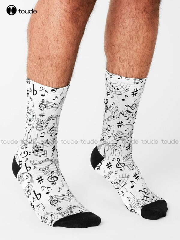 Music Musical Notes Socks Socks For Boys Personalized Custom Unisex Adult Teen Youth Socks 360° Digital Print Fashion New