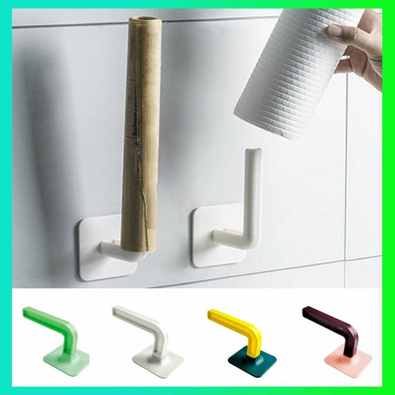 Baru Pemegang Kertas Toilet Rak Tisu Bebas Lubang Rak Dinding Dapur Kamar Mandi Gulungan Kertas Penyimpanan Menangani Jendela PP Plastik