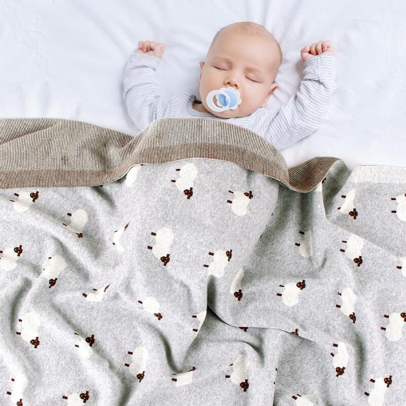 Cobertores de malha Alpaca Cartoon para recém-nascido, Baby Swaddle, Stroller Bedding Wrap, Recebendo Cobertor para Crianças, Meninos e Meninas