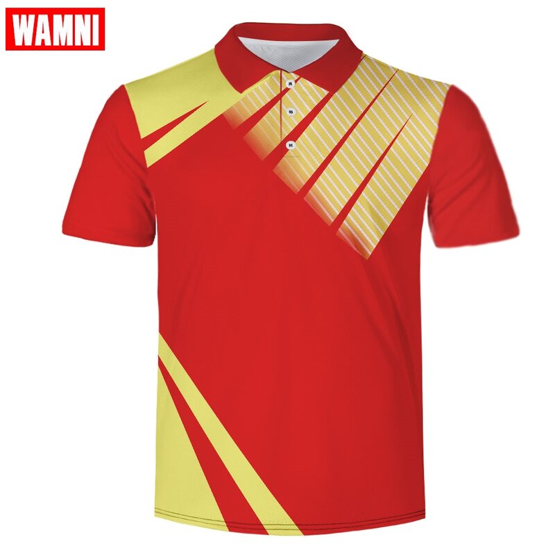 WAMNI Brand Fashion 3D Tennis  Shirt Harajuku Youth Bodybuilding Man Sport Loose -shirt Quick Drying Badminton Shirt