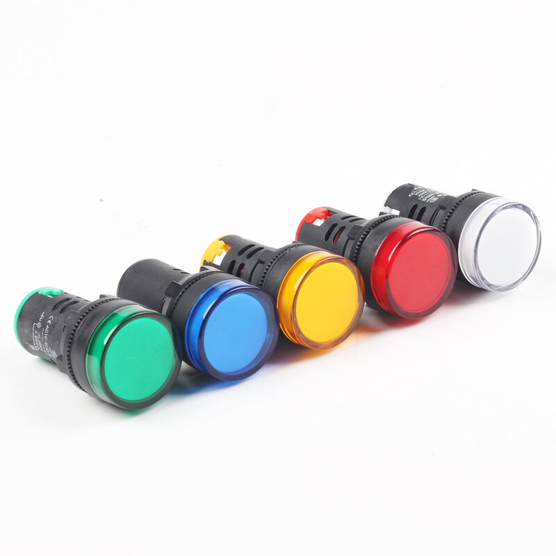 Ad16 22 AD16-22 5 цветов AC220V пластиковый индикатор питания, сигнасветильник 22 мм, размер крепления, светодиодный индикатор
