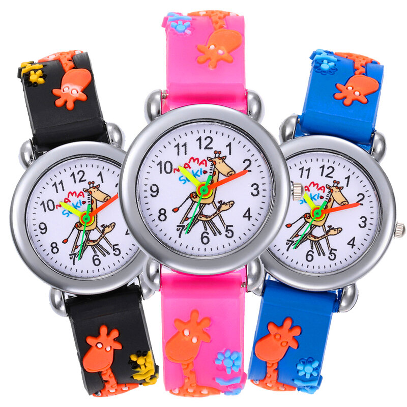 2020 novo relógio girafa dos desenhos animados crianças meninas meninos estudantes relógios de pulso de quartzo crianças relógios de presente de ano novo do bebê para o miúdo