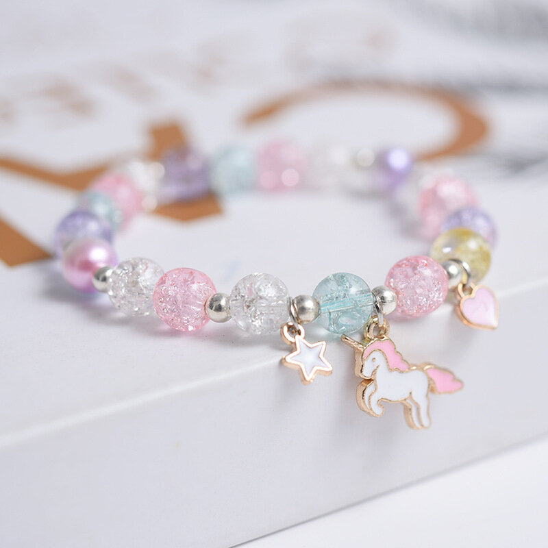 Bracelet à breloques en perles de pop-corn pour enfants et femmes, jolis bracelets à pendentif nuage et fleur, vente en gros