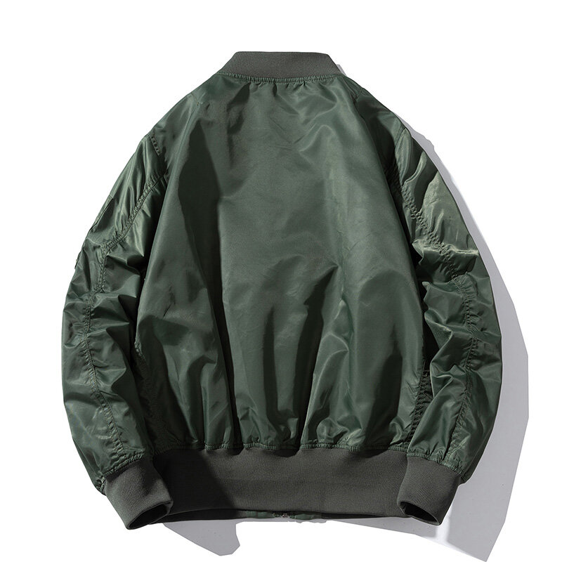 Clássico feminino bombardeiro jaqueta outono 2021 moda sólida exército verde quente bolsos com zíper inverno algodão casaco casual feminino