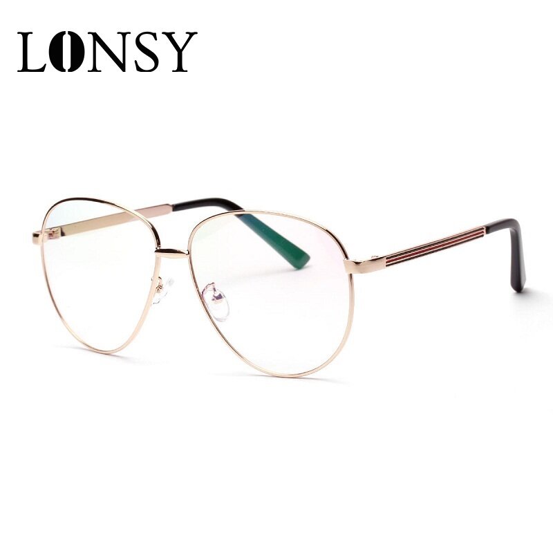 LONSY Retro Anti Blue Light Glasses Frame Women Men Fashion Cool Large Size Square Optical Lens Eyewear Nerd Clear Lens Glasses