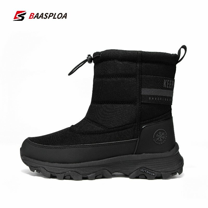 Baasploa-새로운 하이힐 여성 겨울 방수 스니커즈, 미끄럼 방지 두꺼운 바닥 워킹 하이킹 신발, 여성 화이트 스노우 부츠, 2023