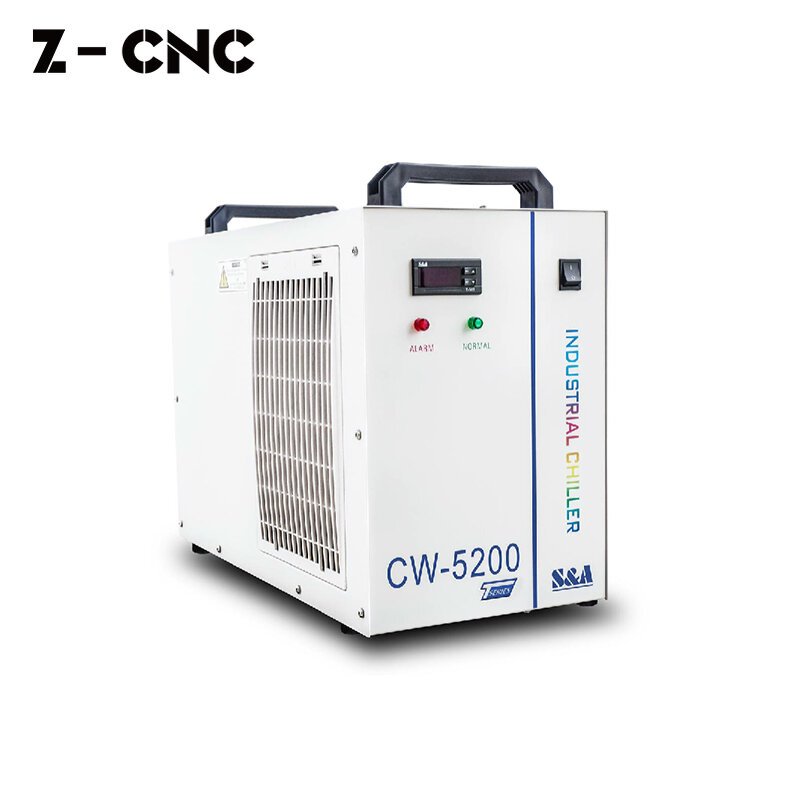 Teyu S & A CW5200TH Chiller pendingin air industri untuk 80-150W tabung Laser Co2 pendingin CNC CW5200DH Z-CNC