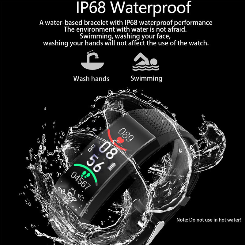 LIGE Thermometer Smart Watch Healthy Heart Rate Blood Pressure Monitor For Android ios Sports Smart Bracelet Pulsera inteligente