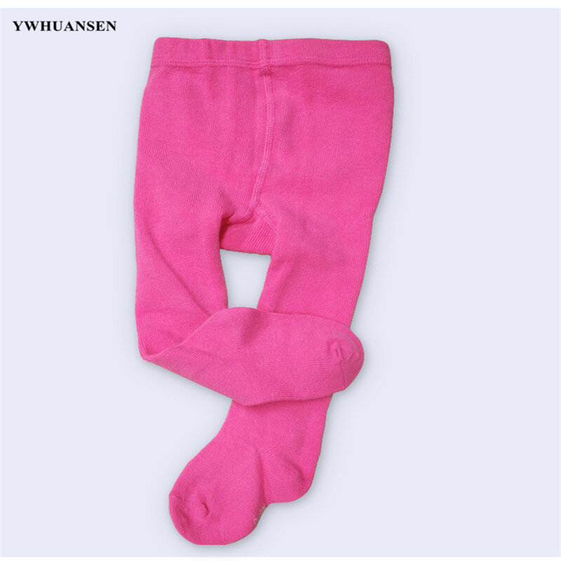 جوارب طويلة للأطفال حديثي الولادة من YWHUANSEN من 0 إلى 24 متر مناسبة للربيع والخريف للفتيات ، بألوان سادة