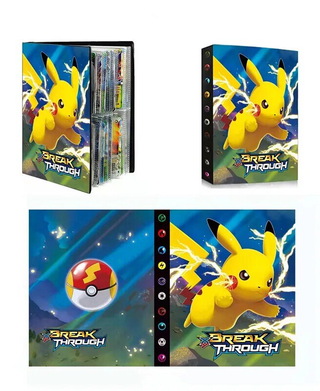Kartu Pokemon Buku Album Kartun Anime Baru 240 Buah Kartu Permainan VMAX GX EX Folder Koleksi Pemegang Hadiah Mainan Keren Anak