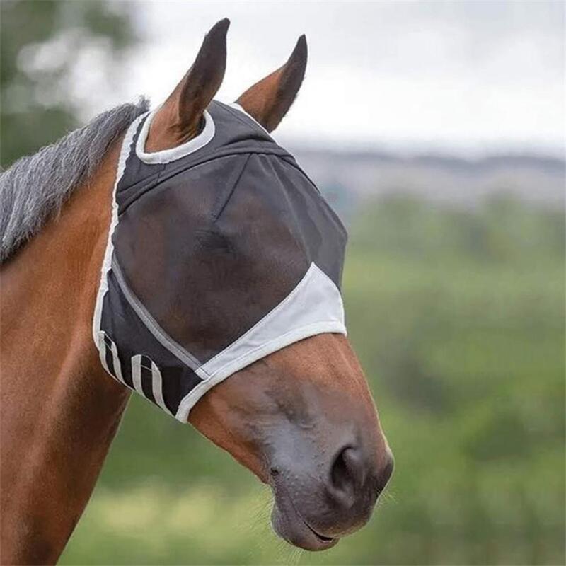Soft  Practical Anti-mosquito Lycra Animal Face Cover Elastic Horse Fly Cover Comfortable Animal Supplies Horse Wear Decoration