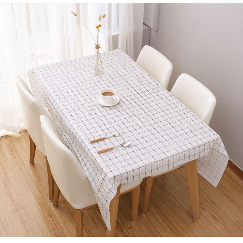 PVC Table Cloth Waterproof Oilproof Dining Tablecloth Kitchen Decorative Rectangular Coffee Cuisine Party Table Cover Map