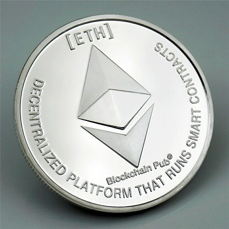 عملة تذكارية إبداعية مطلية بالذهب من Ethereum ، هدية رائعة ، مجموعة فن الإيثريوم ، عملة تذكارية