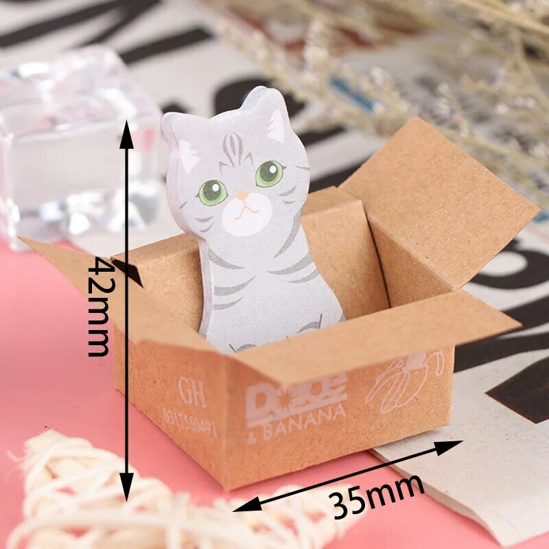 1 PC Kartun Alat Tulis Sticky Notes Kantor Sekolah Memo Pad Memo 3D Kawaii Kucing Anjing Kotak Stiker