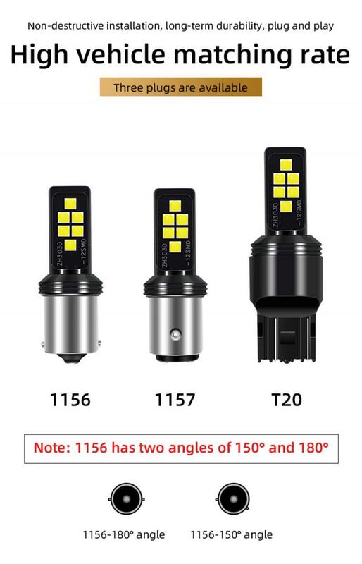 T20 1156 1157 LED Bulbs 3030 12 Smd Led CanBus No Error 1156 BA15S Led Lamp For Turn Signal Ackup Light, Tail Stop / Brake Light