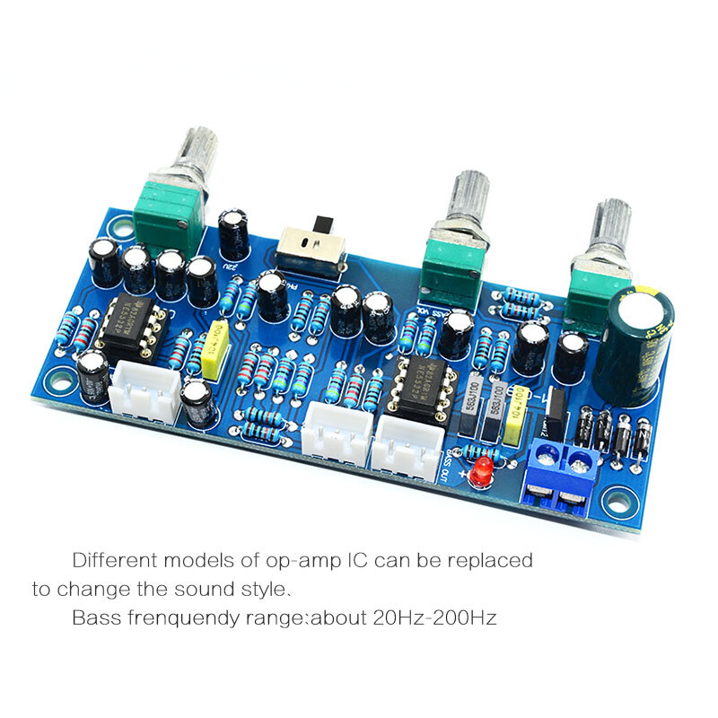 Placa de pré-amplificador de baixa transmissão, subwoofer, 2.1 canais, pré-amplificador, placa ne5532, filtro de baixa transmissão, pré-amplificador de baixo