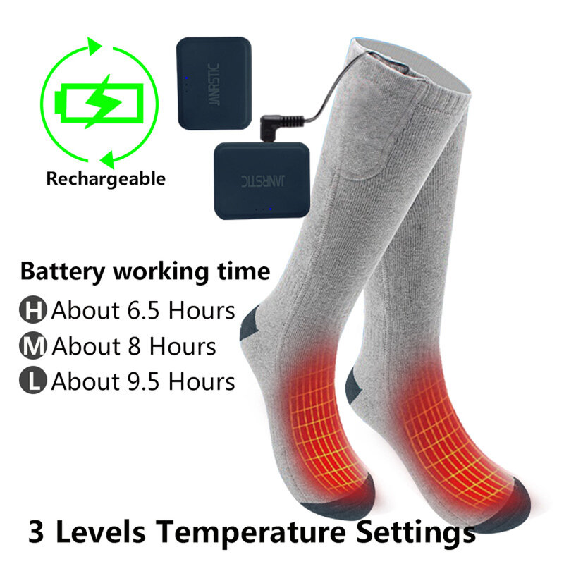 Ailovort-Calcetines térmicos con batería recargable para hombre y mujer, medias con pies elásticos, para esquí al aire libre, para invierno, 3,7 V