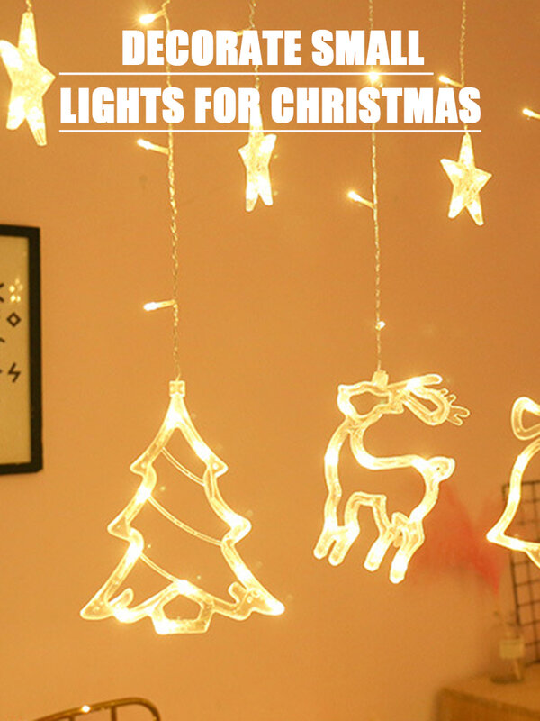 Weihnachten LED Hirsch Vorhang Lampe String Lichter Shiny Girlande Ornamente Indoor Outdoor Dekoration Für Hochzeit Geburtstag Party
