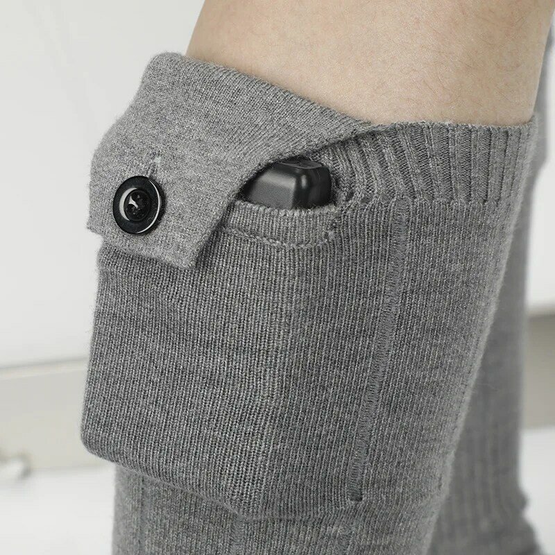 Calzini riscaldanti di ricarica USB lavabili a forma di anello 3D calzini caldi ispessiti e allunganti adatti per equitazione sport all'aria aperta sci