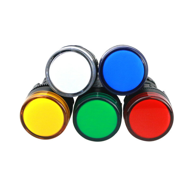 Impermeável LED lâmpada indicadora de sinal, vermelho, verde, amarelo, azul, luz branca, 22mm, AC, DC, 12V, 24V, 110V, 220V, 380V, ad16-22ds