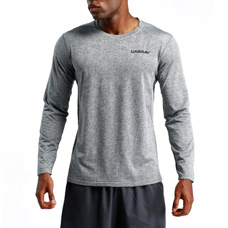 男性クールドライ圧縮長袖ベースレイヤー運動スポーツ Tシャツクイック通気性のワークアウトランニングシャツ